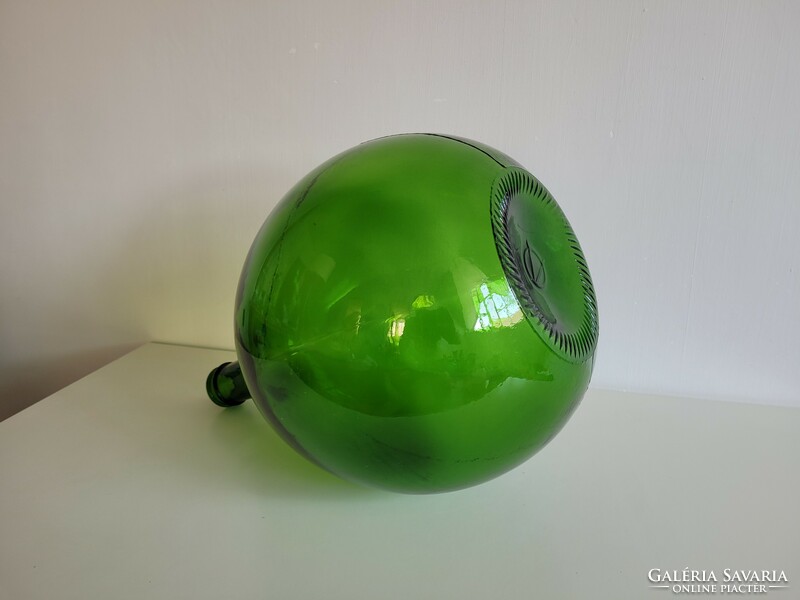 Old large size 15 liter green glass glass balloon wine bottle bottle home decoration