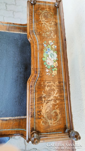 Antique women's desk from the 1800s with real gold painting