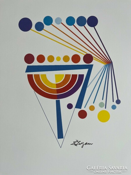 Yaacov Agam(1928- )izraeli festő,szobrász kinetikus és optikai művész"Qof"2000 eredeti szériográfia