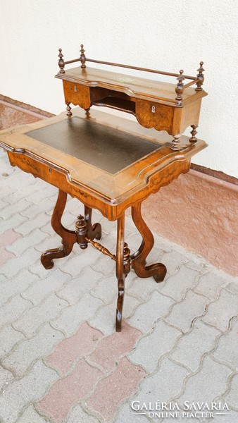 Antique women's desk from the 1800s with real gold painting