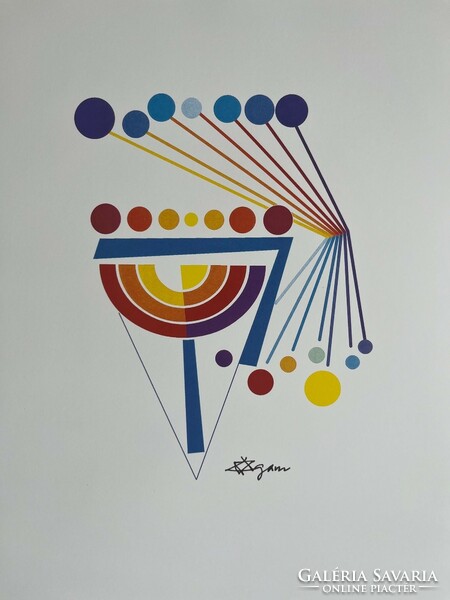 Yaacov Agam(1928- )izraeli festő,szobrász kinetikus és optikai művész"Qof"2000 eredeti szériográfia