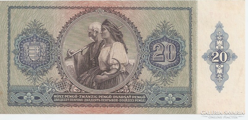 20 pengős bankjegyek, 1941-ből, 4 db