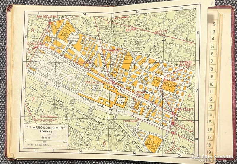 Párizs térkép (1966) autóbusz és metrómenetrenddel