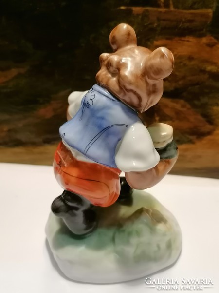 Herend porcelain honey teddy bear figure 14 cm, flawless