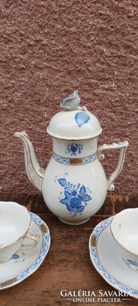 Herendi porcelán kiöntő + 2 db csésze + alj