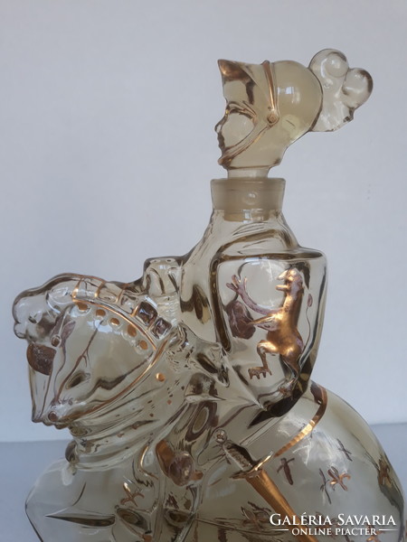 Knight on horseback, figural Armagnac glass