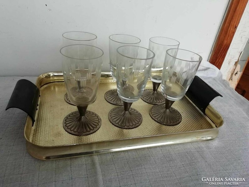 Retro decis glass with tray