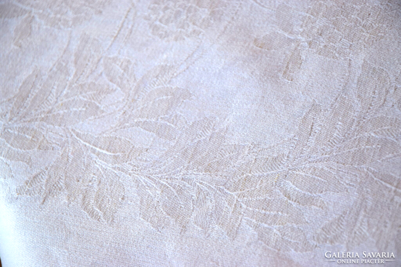 Régi Antik RITKA len damaszt monogram asztalterítő terítő abrosz, + szalvéta hortenzia 140 x 131 cm