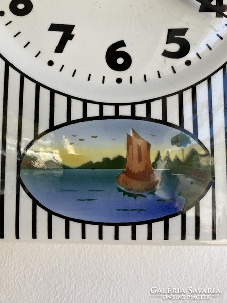 Rare gustav becker art deco ceramic wall clock