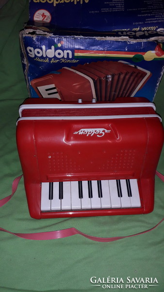 Retro plastic working toy smaller German tango accordion with paper whistle as shown in the pictures