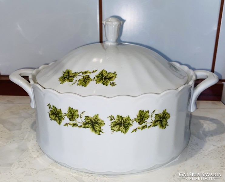 Eschenbach Bavarian porcelain grape leaf set soup tal sauce side plate