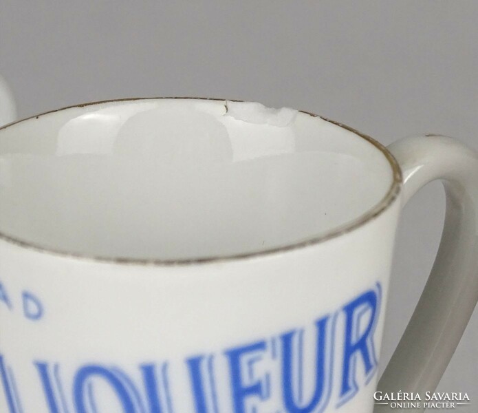 1O074 Régi Becher's porcelán likőrös pohár készlet 4 darab