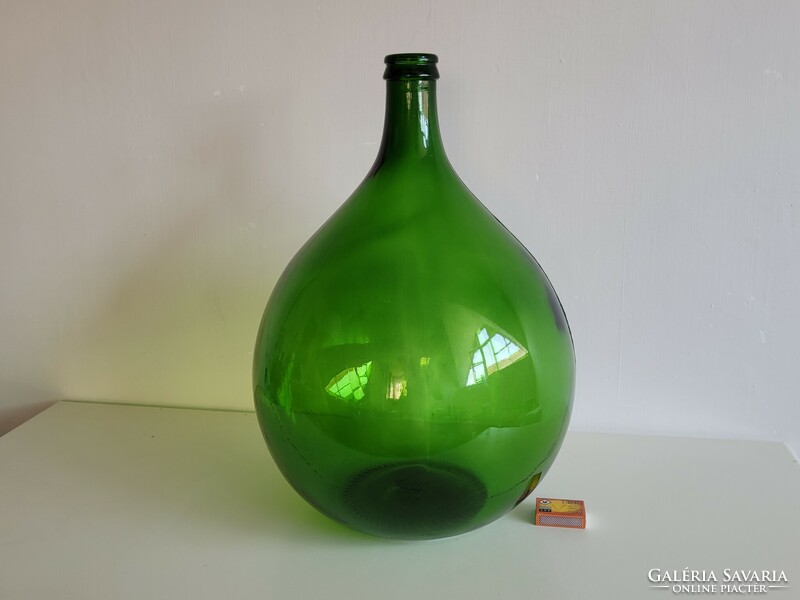 Old large size 15 liter green glass glass balloon wine bottle bottle home decoration