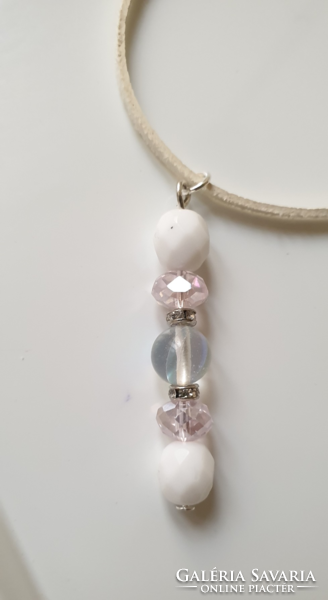 Elegant faceted glass necklace + bracelet set