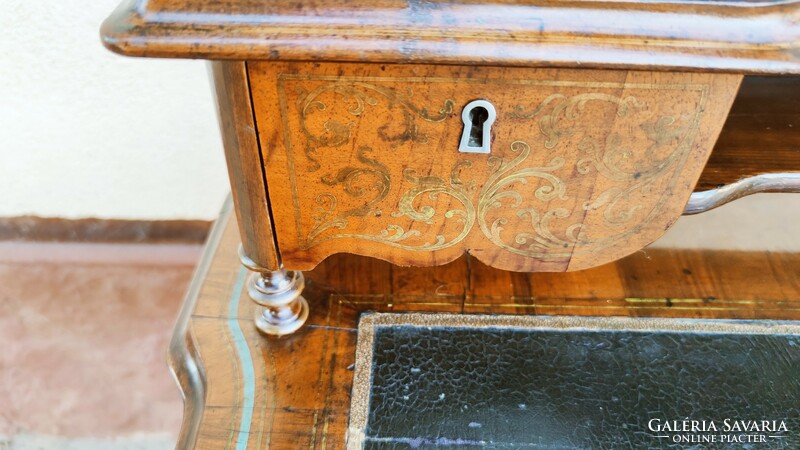 Antique women's desk from the 1800s with real gold painting