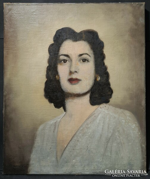 With the mark of eighty: female portrait (oil painting on canvas)