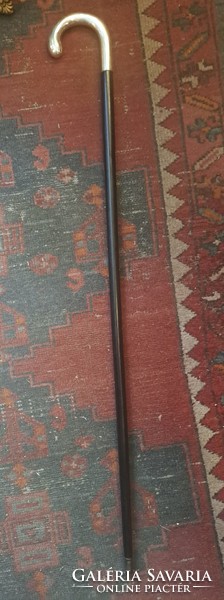 Antique silver Viennese walking stick, walking stick 95.5 cm