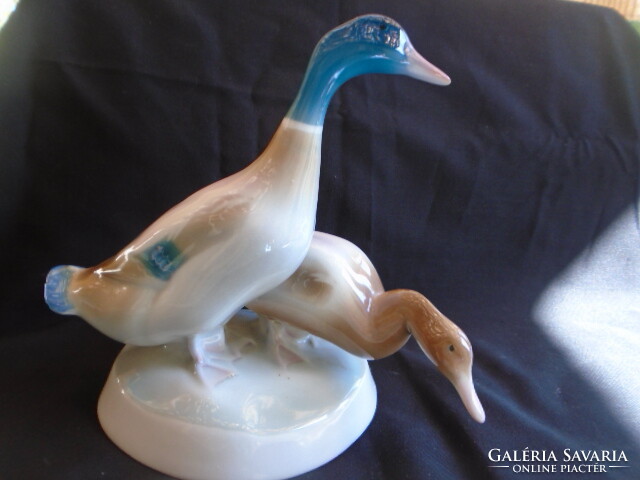 Zsolnay porcelain geese in rarest colors