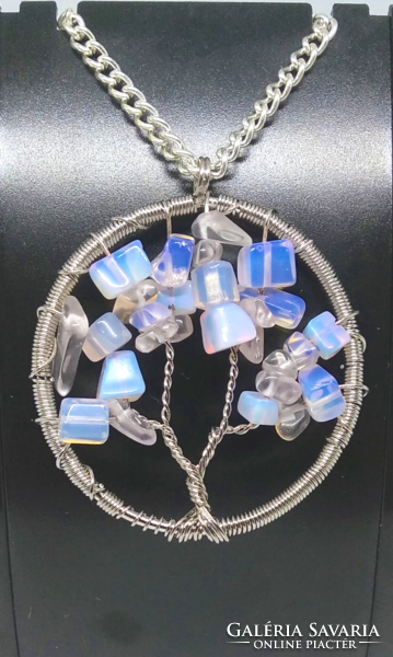 Opal stone tree of life pendant gift with 316l stainless steel chain 87