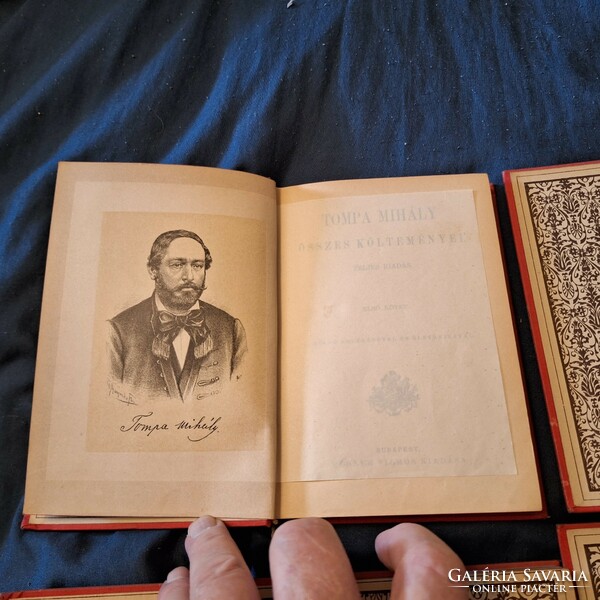 Complete first edition vilmos méhner 1870 all poems of mihály tompa i-iv with portrait of the poet