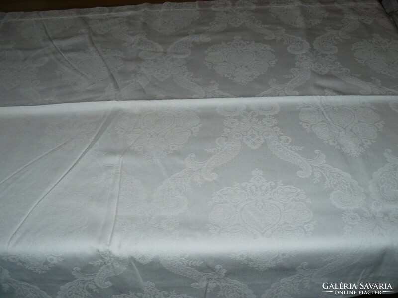 Beautiful antique baroque patterned damask tablecloth