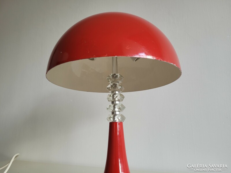 Retro two-bulb metal-molded large mushroom lamp, mid-century table lamp