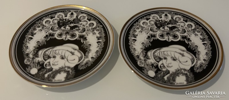 Limited edition porcelain wall plates designed by László Jurcsák Hollóháza