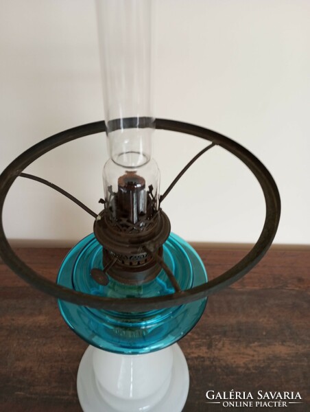 Kerosene lamp hutta with blue container