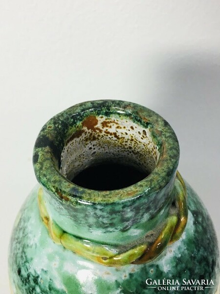 Hungarian industrial artist Erzsébet Fórizsné Sarai ceramic vase - 5090