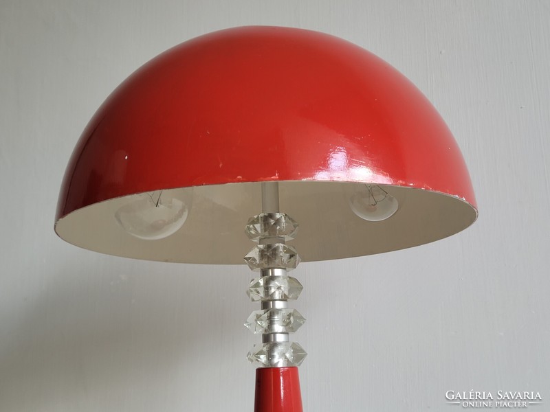 Retro két izzós fémbúrás nagy méretű gomba lámpa mid century asztali lámpa