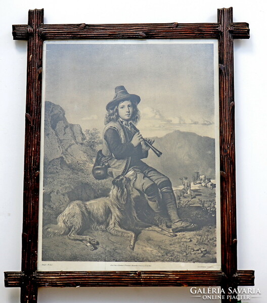 PÁSZTORFIÚ, LITOGRÁFIA FRANZ LAIR (1812-1875) FESTMÉNYE UTÁN