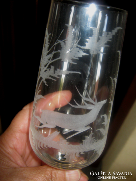 Vadász motívumokkal díszített üvegpohár készlet 6 db Vad állatos üveg pohár