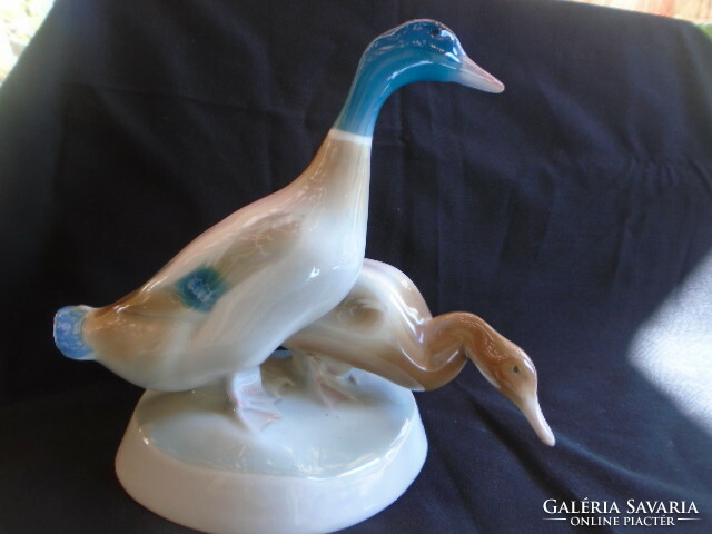 Zsolnay porcelain geese in rarest colors