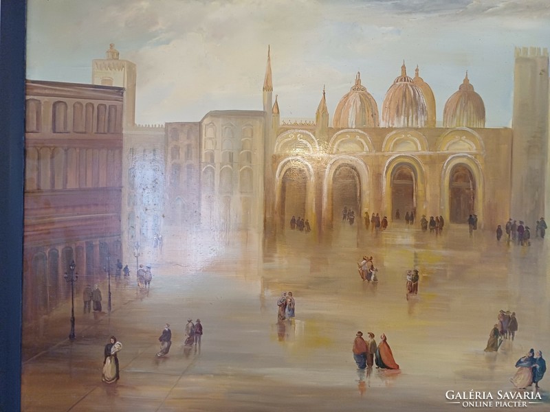 Beautiful painting of St. Mark of Venice in a black frame. Dimensions: 70x100 cm. Also video.
