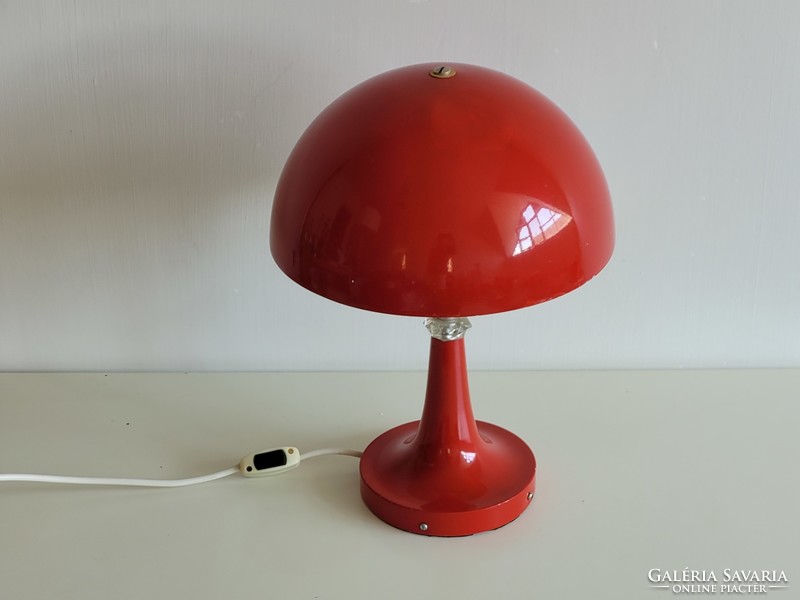 Retro two-bulb metal-molded large mushroom lamp, mid-century table lamp