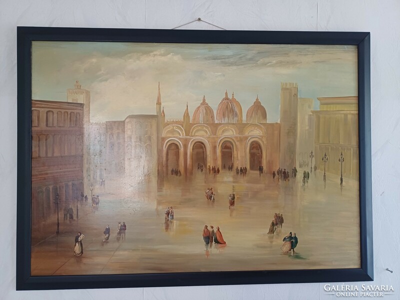 Beautiful painting of St. Mark of Venice in a black frame. Dimensions: 70x100 cm. Also video.