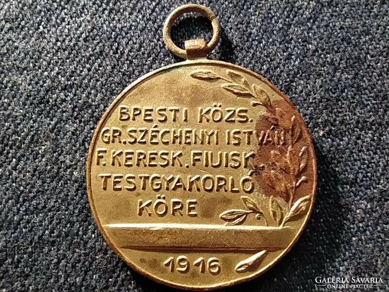 BPesti Közs. Gr. Széchenyi István F. Keresk. Fiúisk. Testgyakorló Köre 1916 medál (id79282)