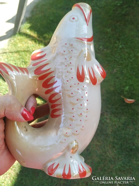 Orosz hal formájú porcelán pálinkás készlet eladó! Hal + 4 kishal