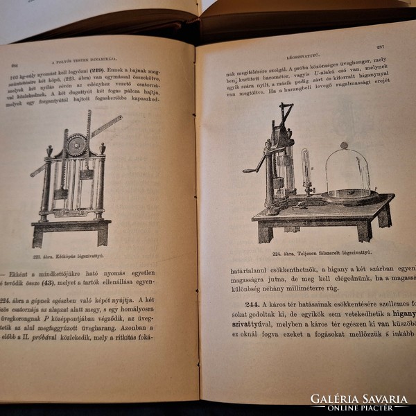 1895 ANTONIO RÓITI: A FIZIKA ELEMEI I.-II. -igen szép,DE cimlap hiány... olcsón