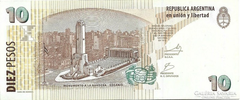 10 Peso pesos 2012 atgentina unfolded