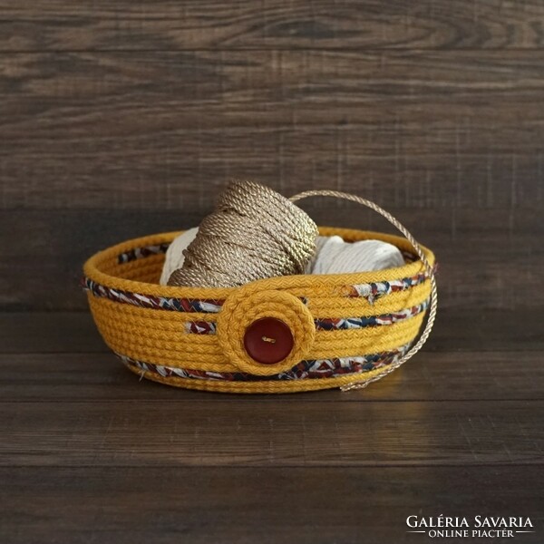 Sewn rope basket - storage bowl (gazania | 4)