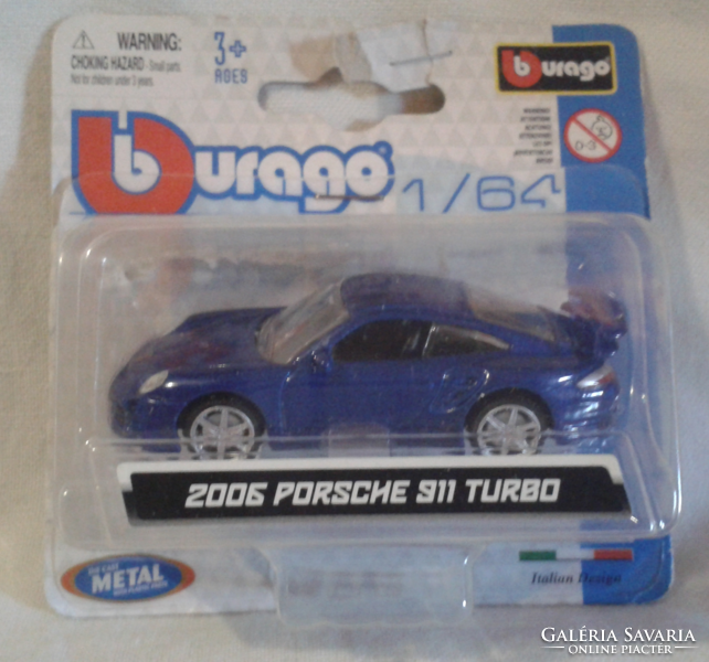 Bburago 1/64 , 2006 Porsche 911 Turbo kisautó modell