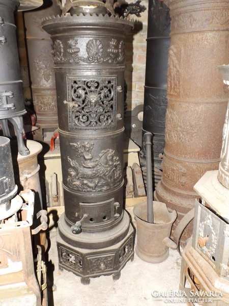 Rarity !!! 2 1880 column stoves, iron stoves from the Munkácsy foundry