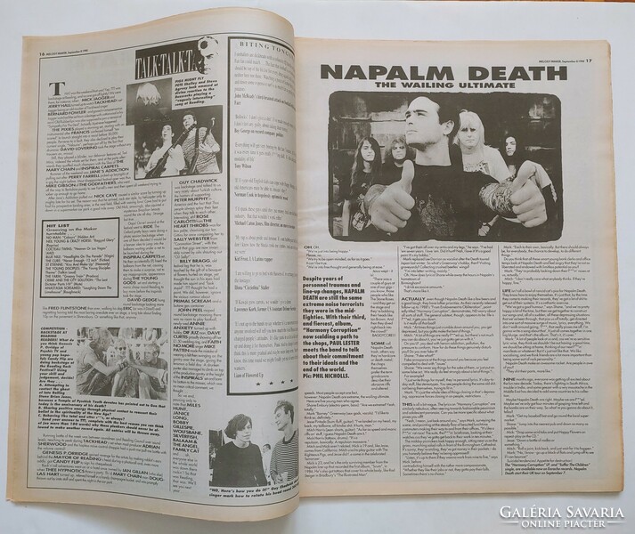 Melody maker magazine 90/9/8 sinead o'connor blue nile inxs city solution napalm death neil young