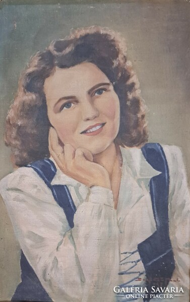 Karády Katalin festmény, kép (M4128)