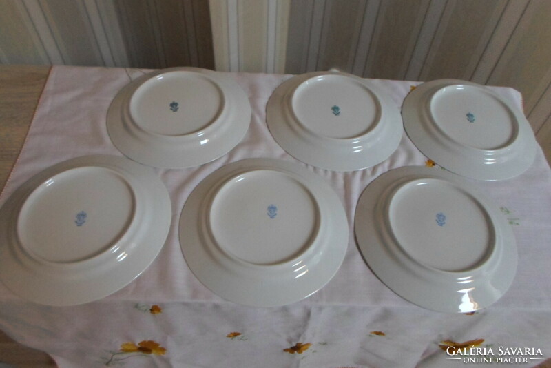 Alföldi Porcelán aranyszegélyes fehér tányér 8. (bordázott, kistányér)