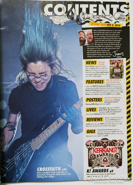 Kerrang magazin 16/4/9 Letlive Paramore Horizon Guns Roses PRVIS Clyro Deftones Used Alexandria