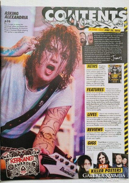 Kerrang magazin 16/6/25 Motorhead Gerard Way Pierce Veil Puscifer Deftones Chili Peppers Dimebag Cob