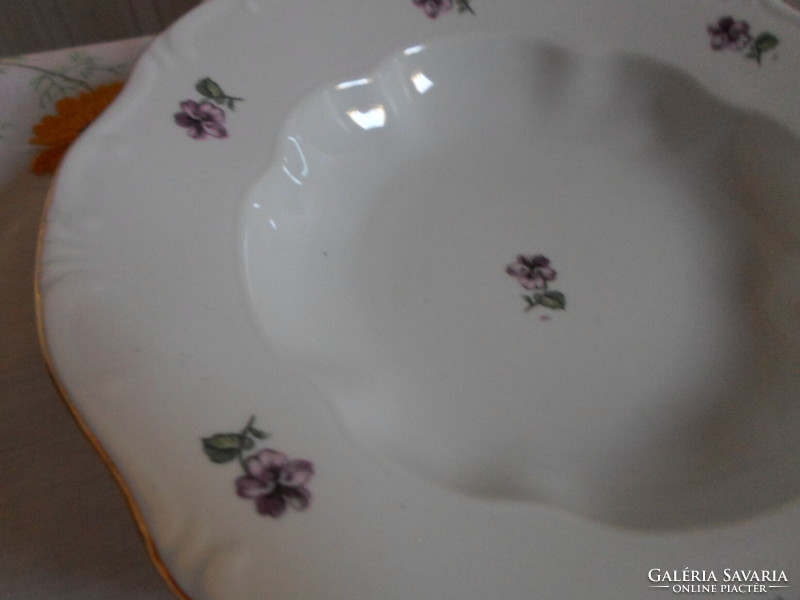 Zsolnay porcelán ibolyás tányér 2. (mély)