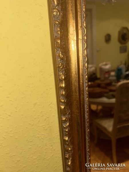 Mirror, large size, gilded, chiseled, wooden frame